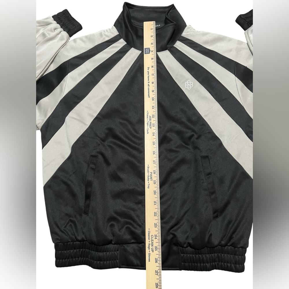 Black Scale men’s havoc tracksuit jacket black cream size medium zip up - Picture 5 of 13